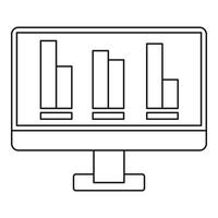 graphique d'entreprise en croissance à l'icône de l'écran de l'ordinateur vecteur