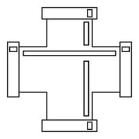 icône de raccord de tuyau, style de contour vecteur