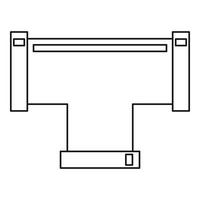 icône de connexion de tuyau en t, style de contour vecteur