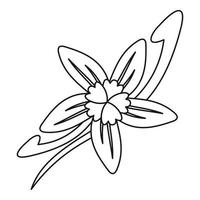 icône de fleur de vanille, style de contour vecteur