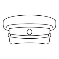 icône de chapeau militaire, style de contour vecteur