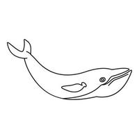 icône de poisson baleine, style de contour vecteur