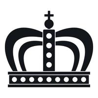 icône de la couronne de la monarchie, style simple vecteur