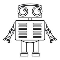 icône de robot humanoïde, style de contour vecteur