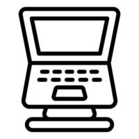 vecteur de contour d'icône de support d'ordinateur portable réglable. travail de bureau