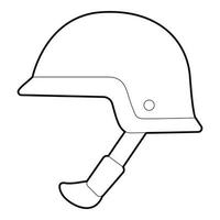 icône de casque de soldat, style de contour vecteur