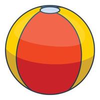 icône de ballon de plage coloré, style cartoon vecteur
