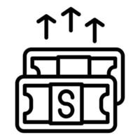 vecteur de contour d'icône de garantie en espèces. remboursement du prêt