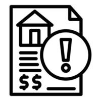 vecteur de contour d'icône de prêt immobilier. crédit financier