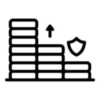 vecteur de contour d'icône de pile de pièces de prêt. crédit d'impôt