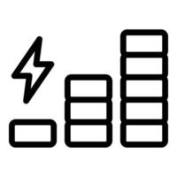 vecteur de contour d'icône de niveau de carburant de charge. chargeur d'énergie