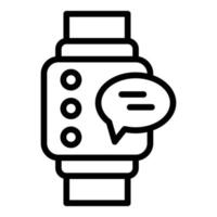 vecteur de contour d'icône de support smartwatch. chat client