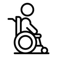 vecteur de contour d'icône de fauteuil roulant d'homme. handicapé