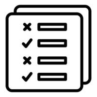 vecteur de contour d'icône de test papier. entreprise de qualité