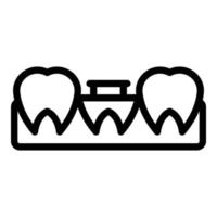 vecteur de contour d'icône d'implant de dentiste. dent dentaire