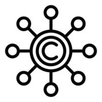 vecteur de contour d'icône de copyright. droit des brevets