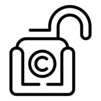 vecteur de contour d'icône de droit d'auteur. brevet de propriété