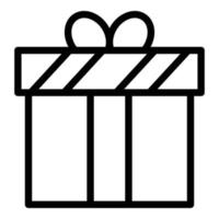 vecteur de contour d'icône de boîte cadeau en carton. programme de fidélité