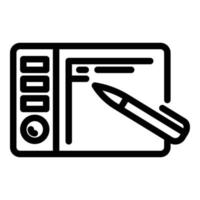 vecteur de contour d'icône de stylo intelligent. ordinateur numérique