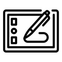 vecteur de contour d'icône de dessin au crayon. tablette