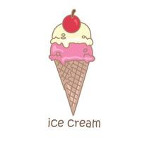 alphabet i pour la crème glacée vocabulaire illustration vecteur clipart