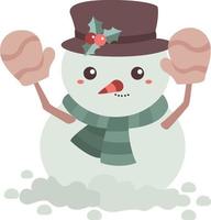 mignon noël bonhomme de neige hiver vacances illustration clipart vectoriel