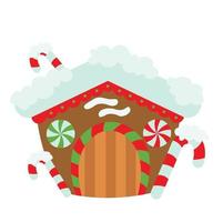 mignon noël pain d'épice maison biscuits illustration vecteur clipart