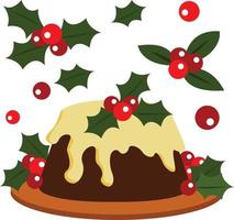 fête de noël dîner pudding illustration vecteur clipart