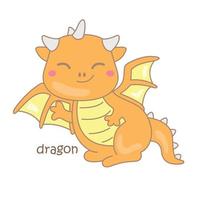 alphabet d pour illustration de dragon clipart vectoriel