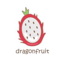 alphabet d pour dragonfruit illustration vecteur clipart