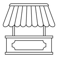 icône de kiosque, style de contour vecteur