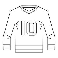 chemise de sport avec le style de contour d'icône numéro 10 vecteur