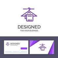 carte de visite créative et modèle de logo cintre service de serviettes hôtel illustration vectorielle vecteur