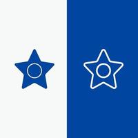 star media studio ligne et glyphe icône solide bannière bleue ligne et glyphe icône solide bannière bleue vecteur