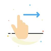 gestes du doigt glisser vers la droite glisser le modèle d'icône de couleur plate abstraite vecteur
