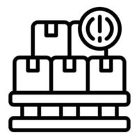 vecteur de contour d'icône de boîte de colis défectueux. contrôle de la sécurité