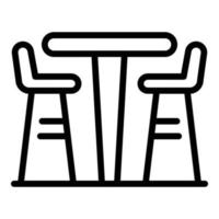 vecteur de contour d'icône de tabouret de bar de table. chaise moderne