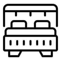 vecteur de contour d'icône de chambre d'auberge. établissement hôtelier