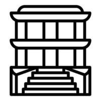 vecteur de contour d'icône d'escalier de temple. ville de l'inde