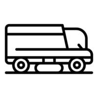 vecteur de contour d'icône de balayeuse de rue. camion routier