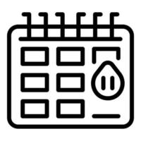 vecteur de contour d'icône de ménopause de calendrier. symptômes gynécologiques