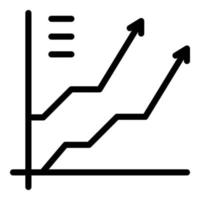 vecteur de contour d'icône de croissance de crédit. coût du prêt