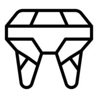 vecteur de contour d'icône de pierre de dent. bijou de dent