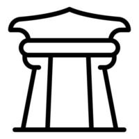 vecteur de contour d'icône de tour antique. temple de la ville