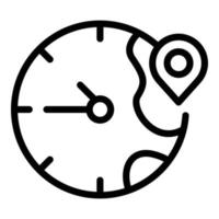 vecteur de contour d'icône de fuseau horaire australien. horloge mondiale