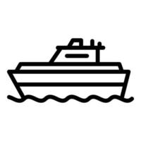vecteur de contour d'icône de navire de mer. atlas de la région