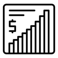 vecteur de contour d'icône de graphique d'argent. crédit personnel