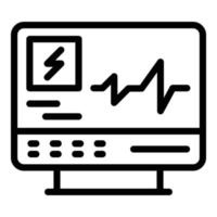 vecteur de contour d'icône de moniteur de fréquence cardiaque médical. pouls de la médecine