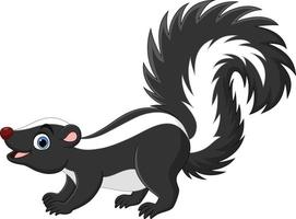 dessin animé heureux skunk sur fond blanc vecteur