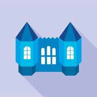 icône de tours de forteresse bleue, style plat vecteur